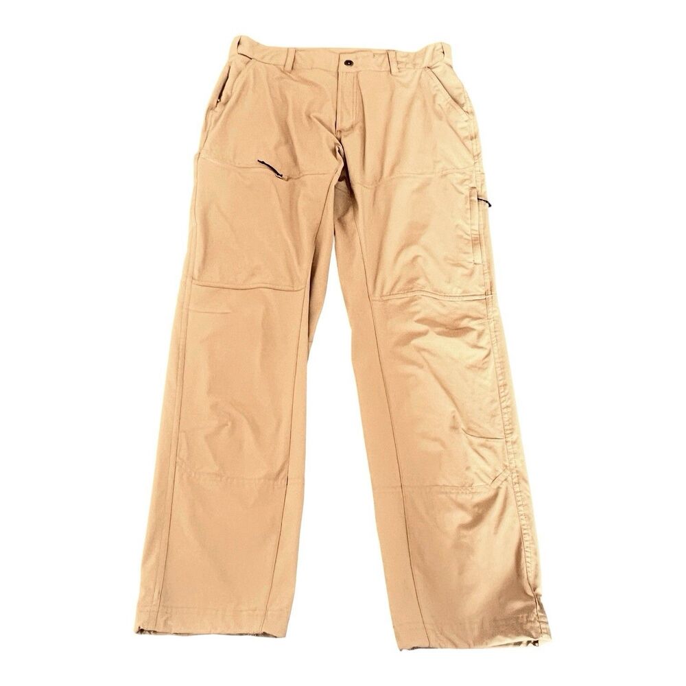 Magellan Outdoors Pro Explore Trek Pants Size L Tan Many Zipped Pockets Hiking